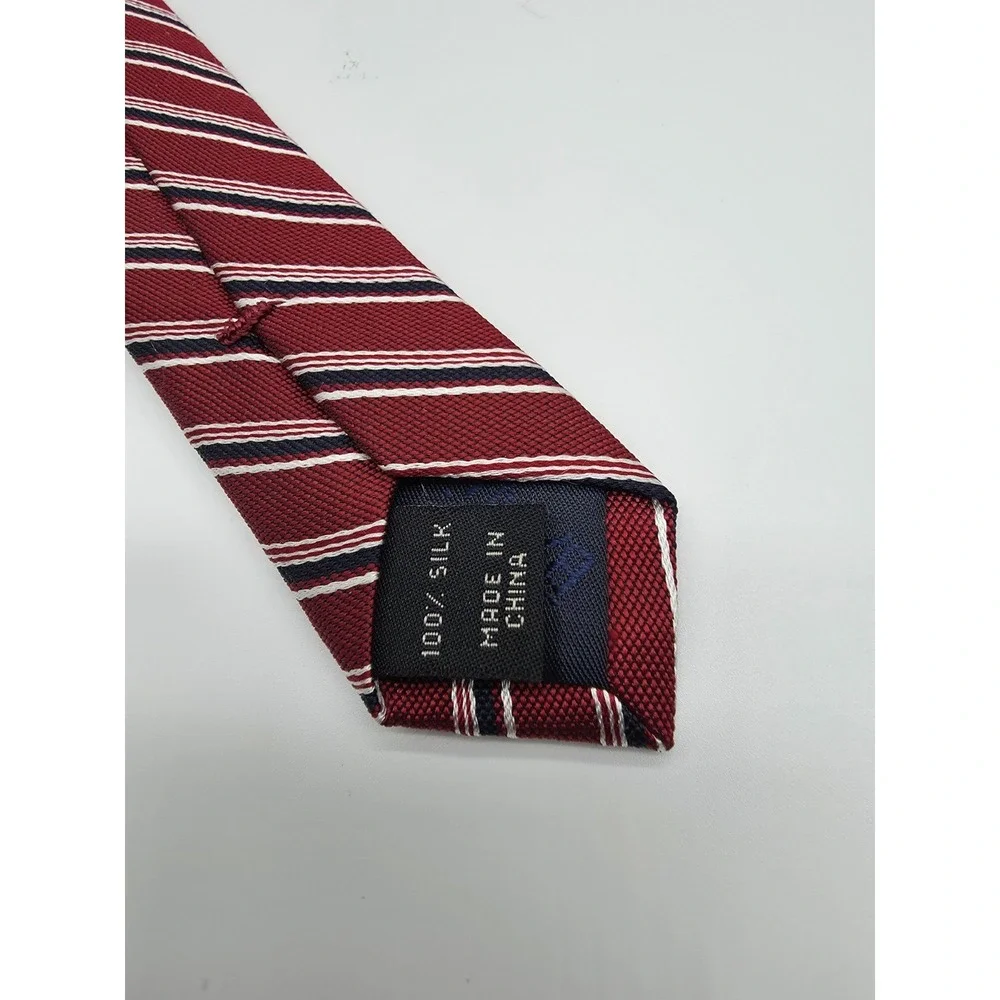 Joseph A Bank Silk Stripped Tie Heritage Collection Red Blue Necktie 3